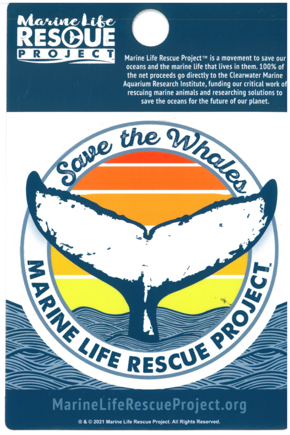 Save The Whales Sticker MultiColor - Store - Marine Life Rescue Project™